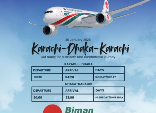 ✈️ Biman Air Round Trip Deal – Karachi → Dhaka & Dhaka → Karachi 🌍